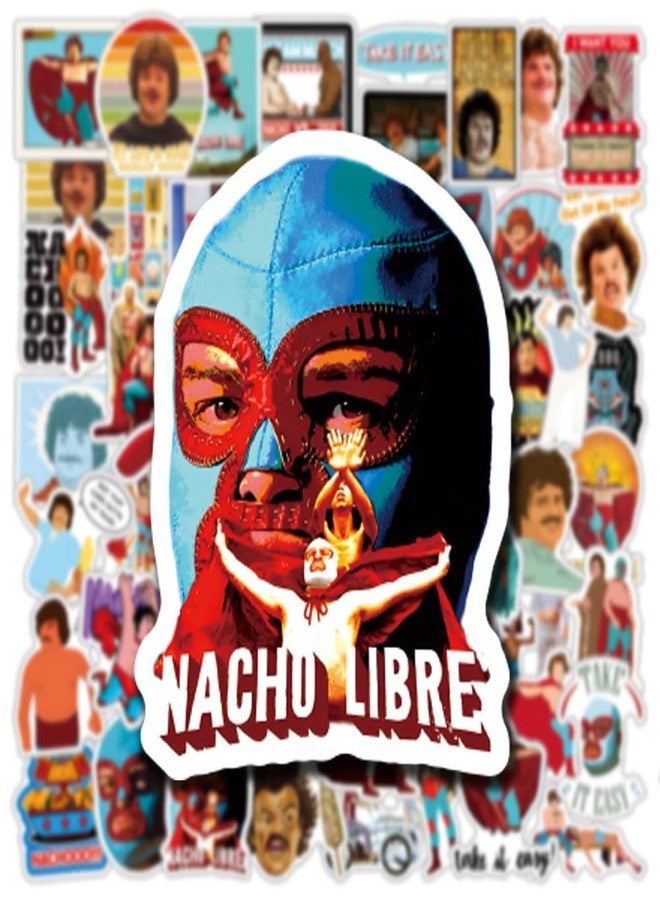 BLCAFEE 61 Pcs Nacho Libre Stickers Comedy Movie Graffiti Waterproof Vinyl for Birthday Party Supplies Decoration Favors for Water Bottles Laptop Suitcase Scrapbooking Choice - Image 3